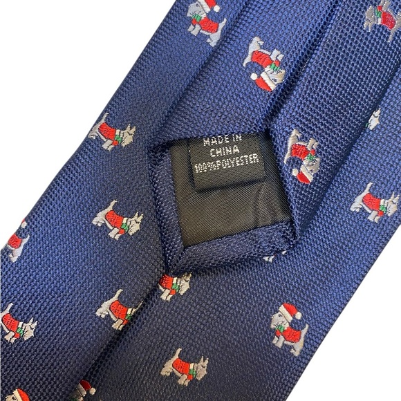 Knotty & Nice Scotty Dog Christmas Tie Scottish Terrier in Santa Hat‎ Tie - Picture 5 of 8